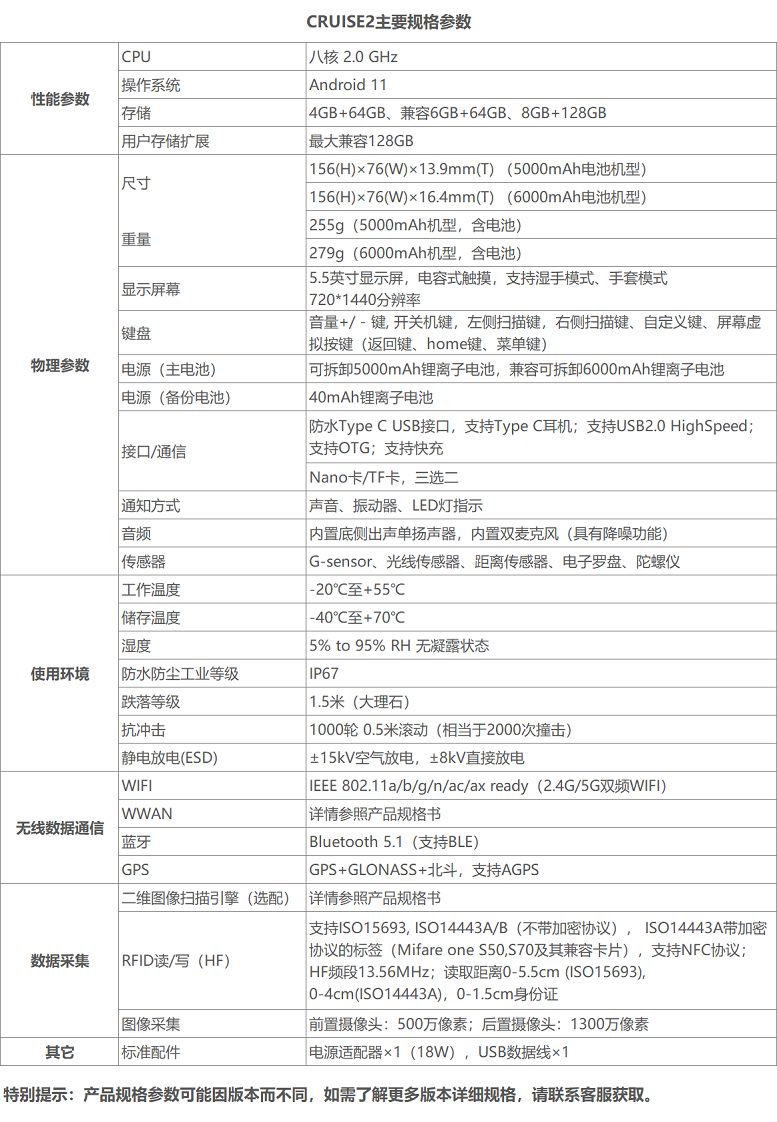 東集CRUISE 2 工業級移動終端PDA參數.jpg